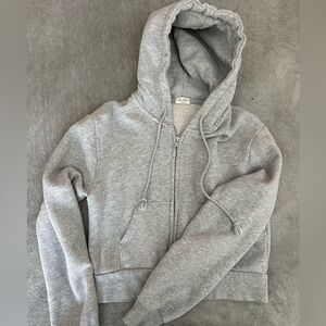Brandy Melville Cropped Zipper Down Hoodie